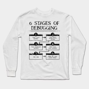 6 Stages Of Debugging Black Long Sleeve T-Shirt